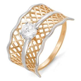 Золотое кольцо КЮЗ Del'ta D113477 с фианитом D113477 фото