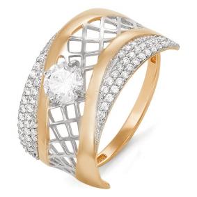 Золотое кольцо КЮЗ Del'ta D113478 с фианитом D113478 фото