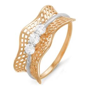 Золотое кольцо КЮЗ Del'ta D113481 с фианитом D113481 фото