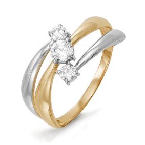 Золотое кольцо КЮЗ Del'ta D113484 с фианитом D113484 фото