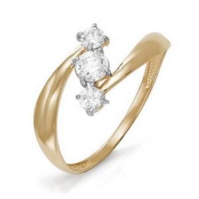 Золотое кольцо КЮЗ Del'ta D113489 с фианитом D113489 фото