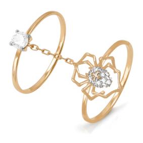 Золотое кольцо КЮЗ Del'ta D113535 с фианитом D113535 фото