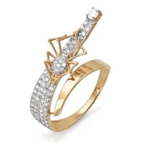 Золотое кольцо КЮЗ Del'ta D113554 с фианитом D113554 фото