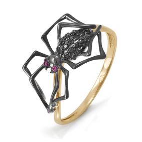 Золотое кольцо КЮЗ Del'ta D113585 с фианитом и кварцем D113585 фото