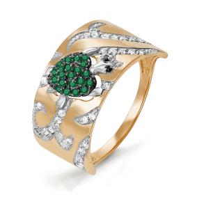 Золотое кольцо КЮЗ Del'ta D113633 с фианитом и кварцем D113633 фото