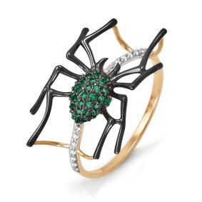 Золотое кольцо КЮЗ Del'ta D113635 с фианитом и кварцем D113635 фото