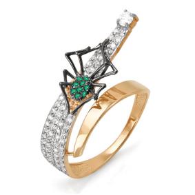 Золотое кольцо КЮЗ Del'ta D113667 с фианитом и кварцем D113667 фото