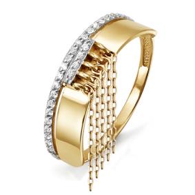 Золотое кольцо КЮЗ Del'ta D113682 с фианитом D113682 фото