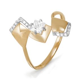 Золотое кольцо КЮЗ Del'ta D113693 с фианитом D113693 фото