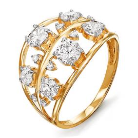 Золотое кольцо КЮЗ Del'ta D113702 с фианитом D113702 фото