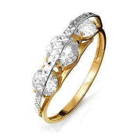 Золотое кольцо КЮЗ Del'ta D113704 с фианитом D113704 фото