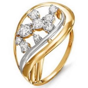 Золотое кольцо КЮЗ Del'ta D113707 с фианитом D113707 фото