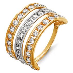 Золотое кольцо КЮЗ Del'ta D113711 с фианитом D113711 фото