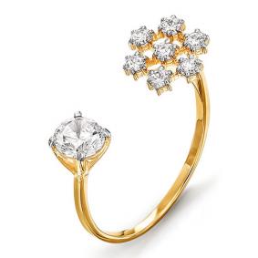 Золотое кольцо КЮЗ Del'ta D113720 с фианитом D113720 фото