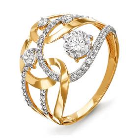 Золотое кольцо КЮЗ Del'ta D113724 с фианитом D113724 фото