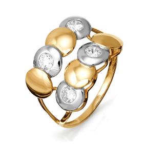 Золотое кольцо КЮЗ Del'ta D113730 с фианитом D113730 фото