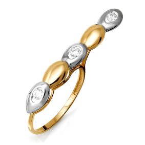 Золотое кольцо КЮЗ Del'ta D113731 с фианитом D113731 фото