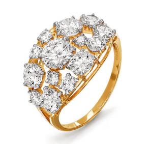 Золотое кольцо КЮЗ Del'ta D113736 с фианитом D113736 фото