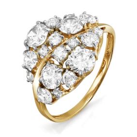 Золотое кольцо КЮЗ Del'ta D113741 с фианитом D113741 фото