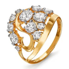 Золотое кольцо КЮЗ Del'ta D113742 с фианитом D113742 фото