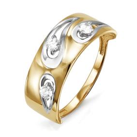 Золотое кольцо КЮЗ Del'ta D113747 с фианитом D113747 фото