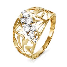 Золотое кольцо КЮЗ Del'ta D113762 с фианитом D113762 фото