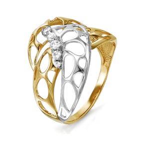 Золотое кольцо КЮЗ Del'ta D113767 с фианитом D113767 фото