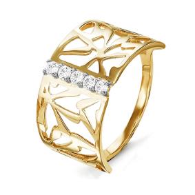 Золотое кольцо КЮЗ Del'ta D113777 с фианитом D113777 фото