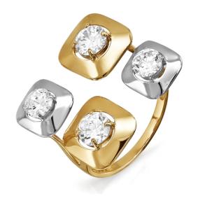 Золотое кольцо КЮЗ Del'ta D113791 с фианитом D113791 фото