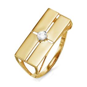 Золотое кольцо КЮЗ Del'ta D113796 с фианитом D113796 фото