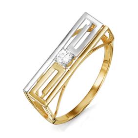 Золотое кольцо КЮЗ Del'ta D113797 с фианитом D113797 фото