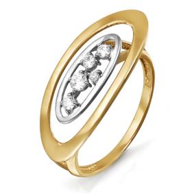 Золотое кольцо КЮЗ Del'ta D113804 с фианитом D113804 фото