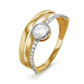 Золотое кольцо КЮЗ Del'ta D113816 с фианитом D113816 фото