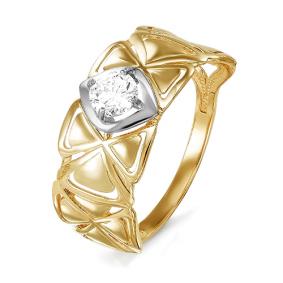 Золотое кольцо КЮЗ Del'ta D113820 с фианитом D113820 фото