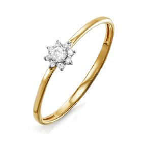 Золотое кольцо КЮЗ Del'ta D113821 с фианитом D113821 фото