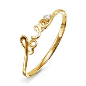 Золотое кольцо КЮЗ Del'ta D113831 с фианитом D113831 фото