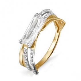 Золотое кольцо КЮЗ Del'ta D113869 с фианитом D113869 фото