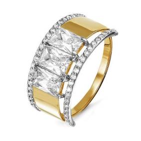 Золотое кольцо КЮЗ Del'ta D113877 с фианитом D113877 фото