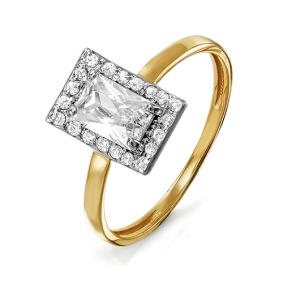 Золотое кольцо КЮЗ Del'ta D113891 с фианитом D113891 фото