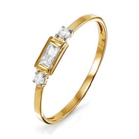 Золотое кольцо КЮЗ Del'ta D113898 с фианитом D113898 фото
