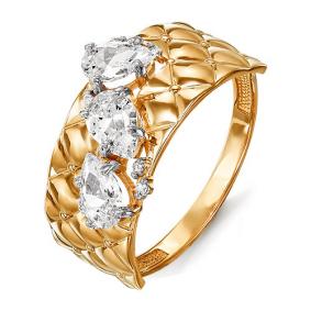 Золотое кольцо КЮЗ Del'ta D113914 с фианитом D113914 фото