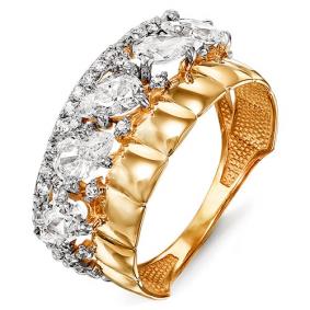 Золотое кольцо КЮЗ Del'ta D113921 с фианитом D113921 фото