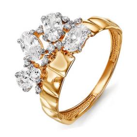 Золотое кольцо КЮЗ Del'ta D113924 с фианитом D113924 фото