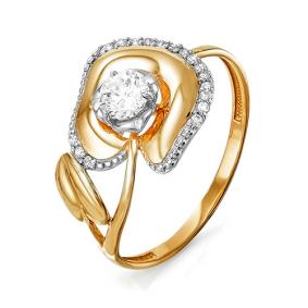 Золотое кольцо КЮЗ Del'ta D113930 с фианитом D113930 фото