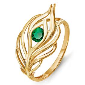 Золотое кольцо КЮЗ Del'ta D113997 с фианитом и кварцем D113997 фото