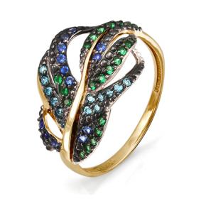 Золотое кольцо КЮЗ Del'ta D114018 с кварцем D114018 фото