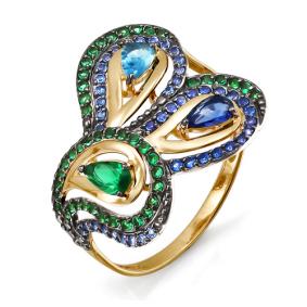 Золотое кольцо КЮЗ Del'ta D114019 с фианитом D114019 фото