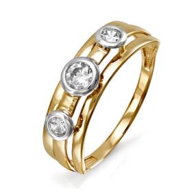 Золотое кольцо КЮЗ Del'ta D114025 с фианитом D114025 фото