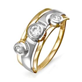 Золотое кольцо КЮЗ Del'ta D114026 с фианитом D114026 фото