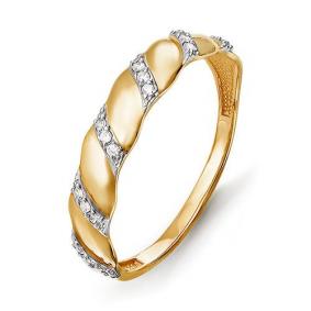 Золотое кольцо КЮЗ Del'ta D114034 с фианитом D114034 фото